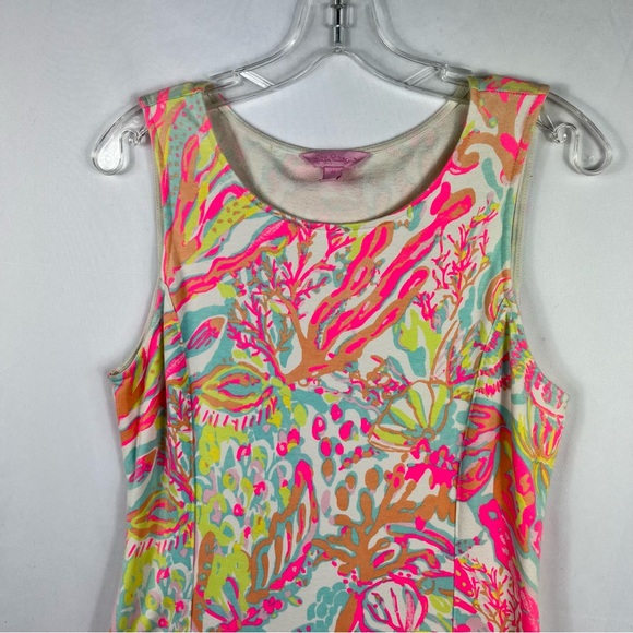 Lilly Pulitzer Colorful Floral Whiting Cutout Back Shift Dress in Scuba to Cuba - Picture 3 of 8